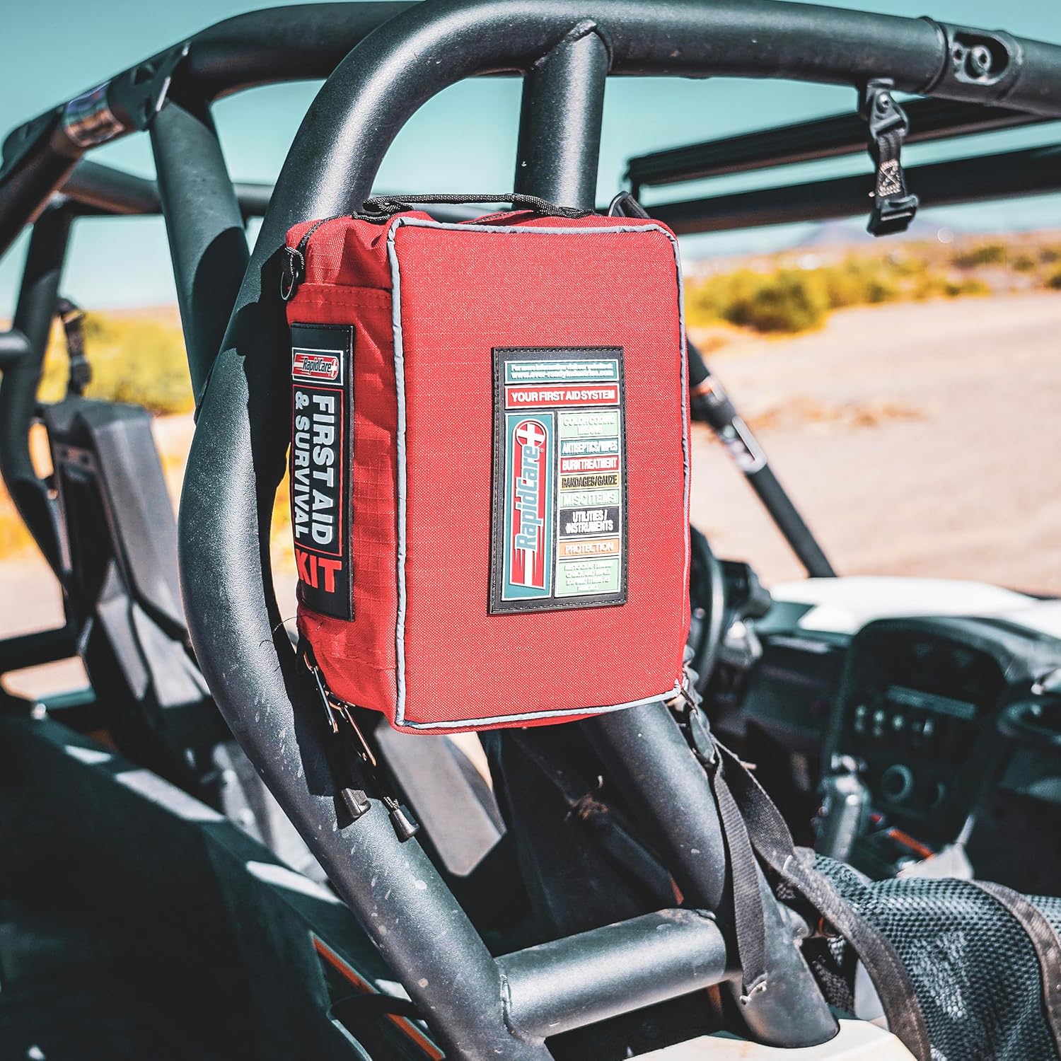 Rapid Care First Aid Kit – 300+ Piece Emergency Medical Kit with Bonus 95-Piece Travel Pack – Outdoor, Workplace, and Home Use – Color Coded & Labeled for Quick Access